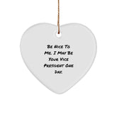 Funny Vice President Gifts for Him, Heart Ornament with Inspirational Quote, Gifts from Men to Vice President or Coworkers, Christmas Unique Gifts - Image 1